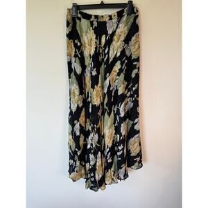 Casual Studio Pull On Elastic Waist Floral Maxi Skirt Black Women's Size XL